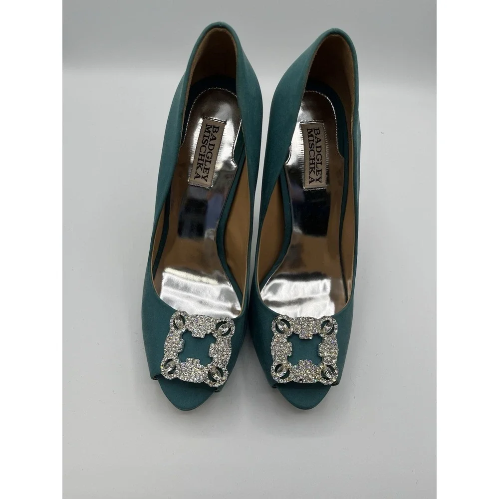 Bagley Mischka Jade Jeweled High‎ Heeled Shoes